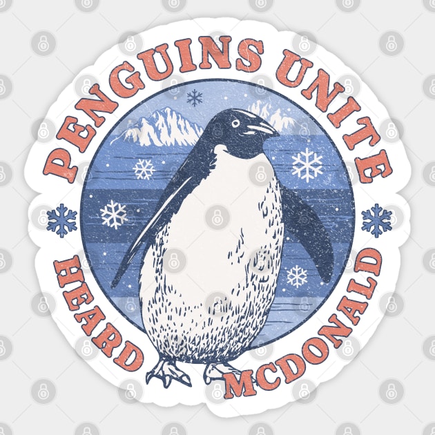 Penguins Unite Heard McDonald Island Trade War Sticker by Yesteeyear